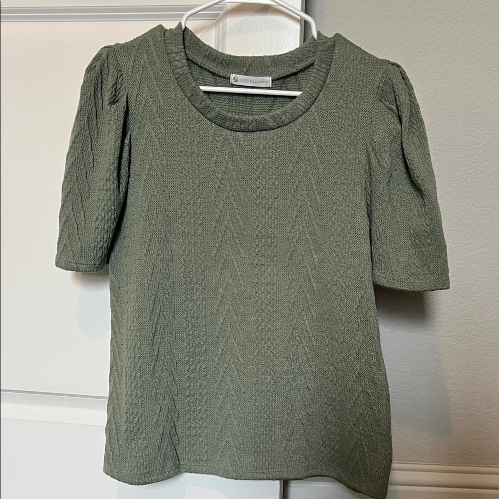 Elegant Olive Short Sleeve Top